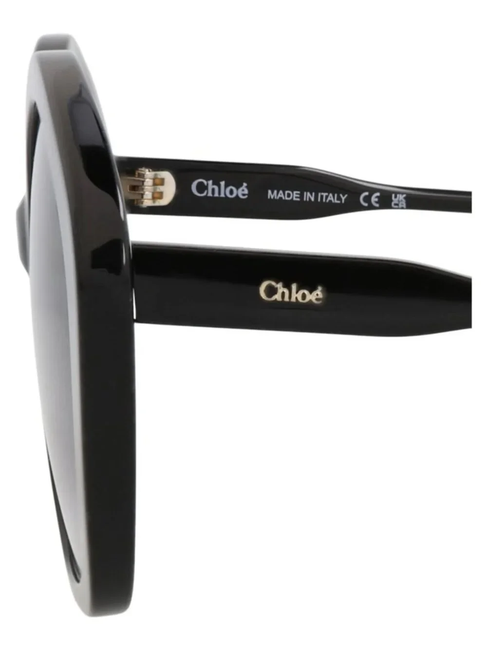 New Chloé Women's Sunglasses Round Oval Bio Acetate Frame Black Black Blue